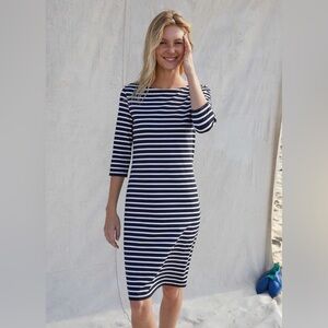 NWT Saint James Propriano Black & White Nautical Stripe Dress Size 8